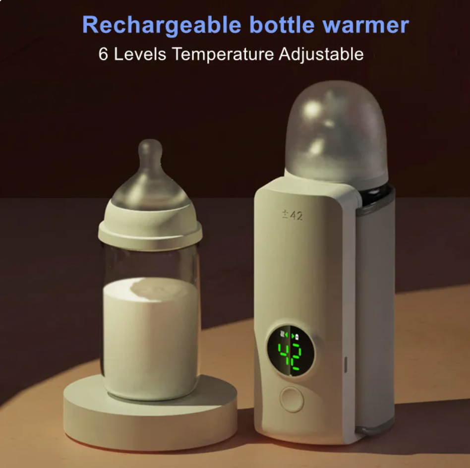 Portable Wireless Baby Bottle Warmer 🍼✨ | USB Rechargeable Travel Milk Warmer for On-the-Go Feeding