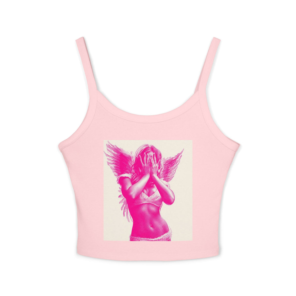 Tate McRae Angel Crop Top 👼💗 | Pink Angel Graphic Spaghetti Strap Cami