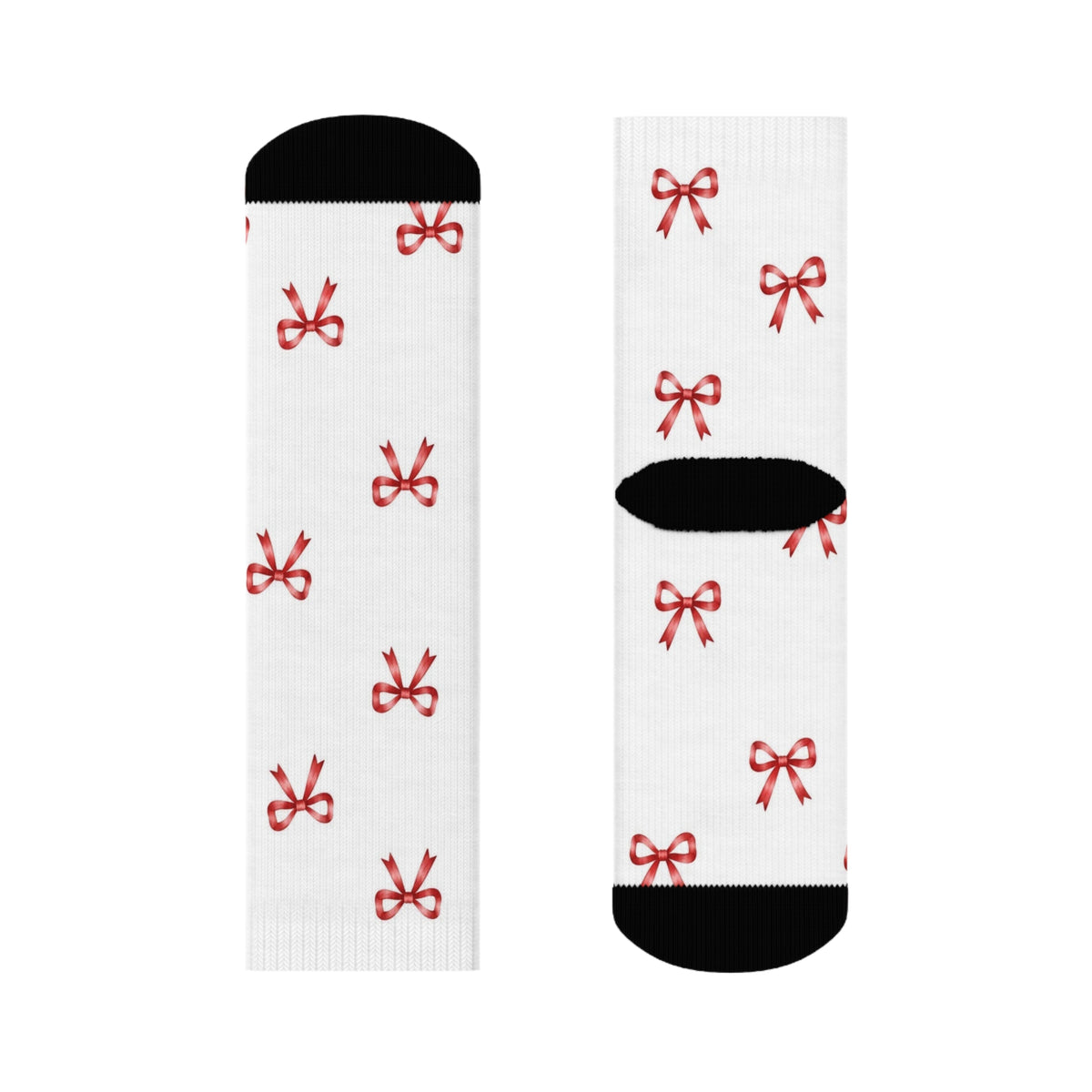 Red Ribbon Bow Socks | Cute Girly Coquette Aesthetic Socks
