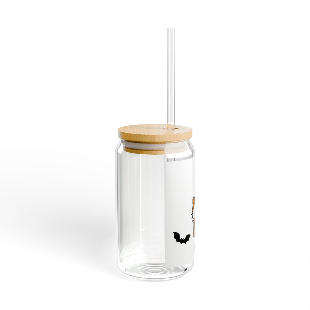 Hello Kitty Aesthetic Drink Glass 16oz | Cute Clear Glass with Lid & Straw