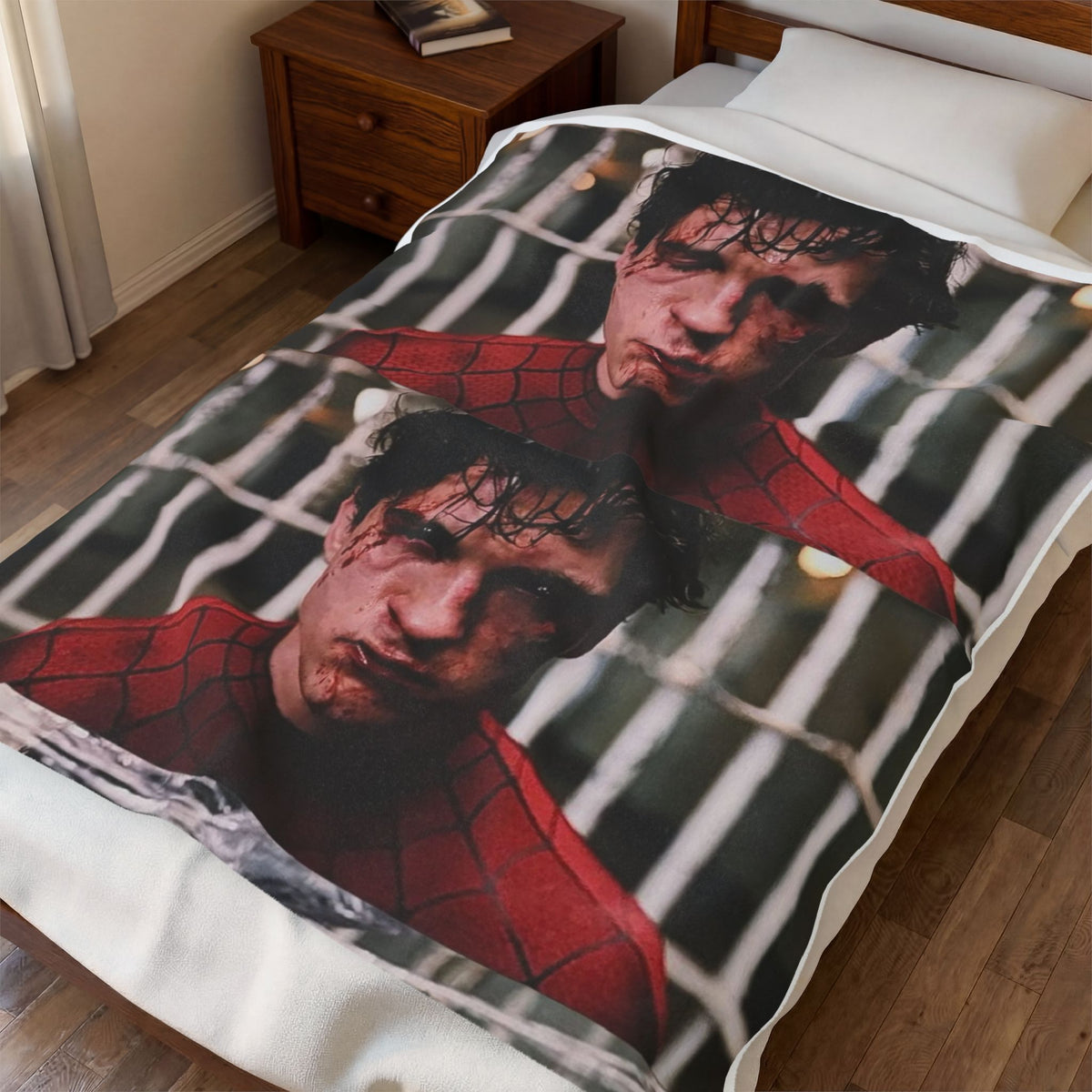Spider-Man Portrait Velveteen Plush Blanket 🕷️ | Cozy Superhero Throw Blanket
