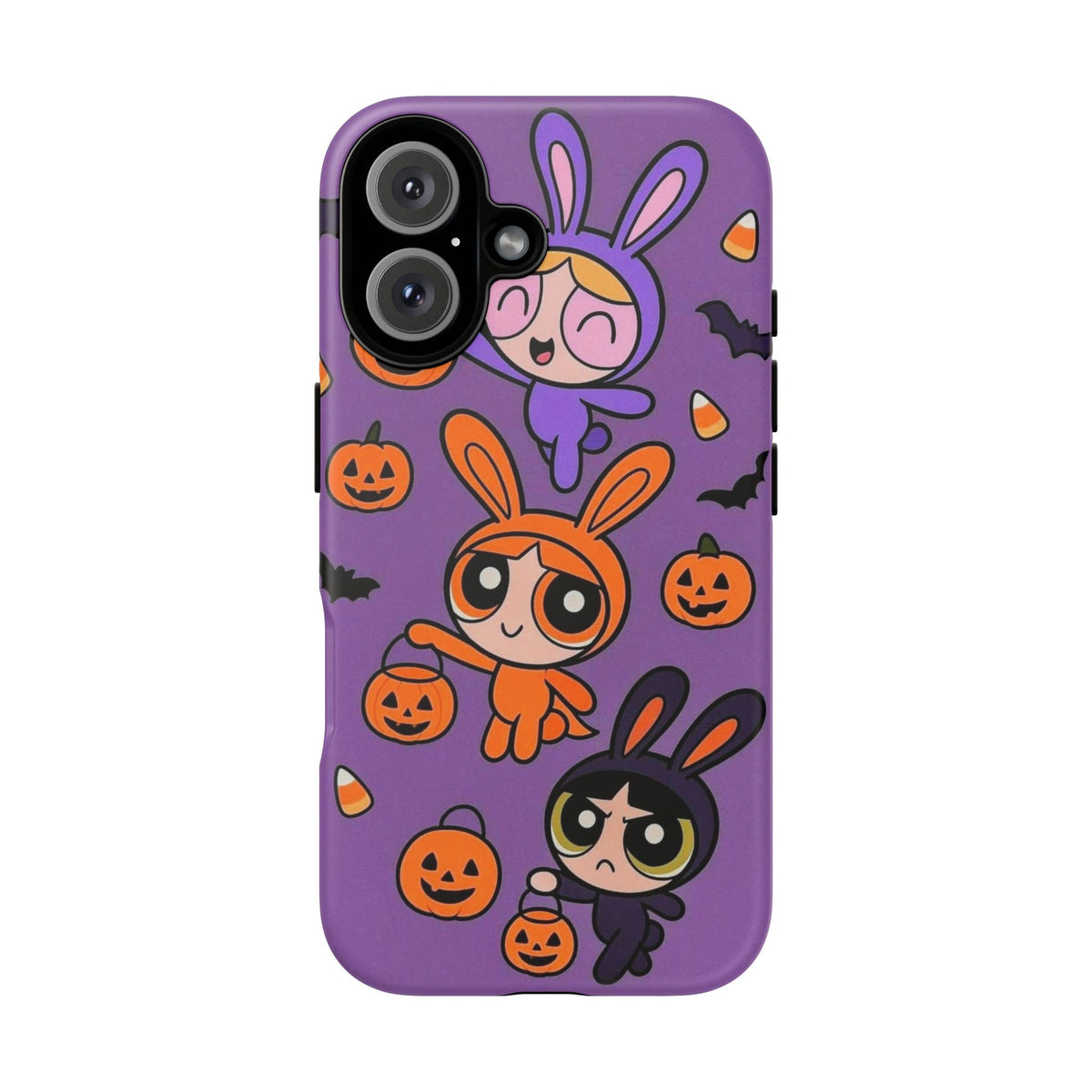 Powerpuff Girls Bunny Costume Phone Case 🧡🖤💜 | Cute Y2K iPhone Cover
