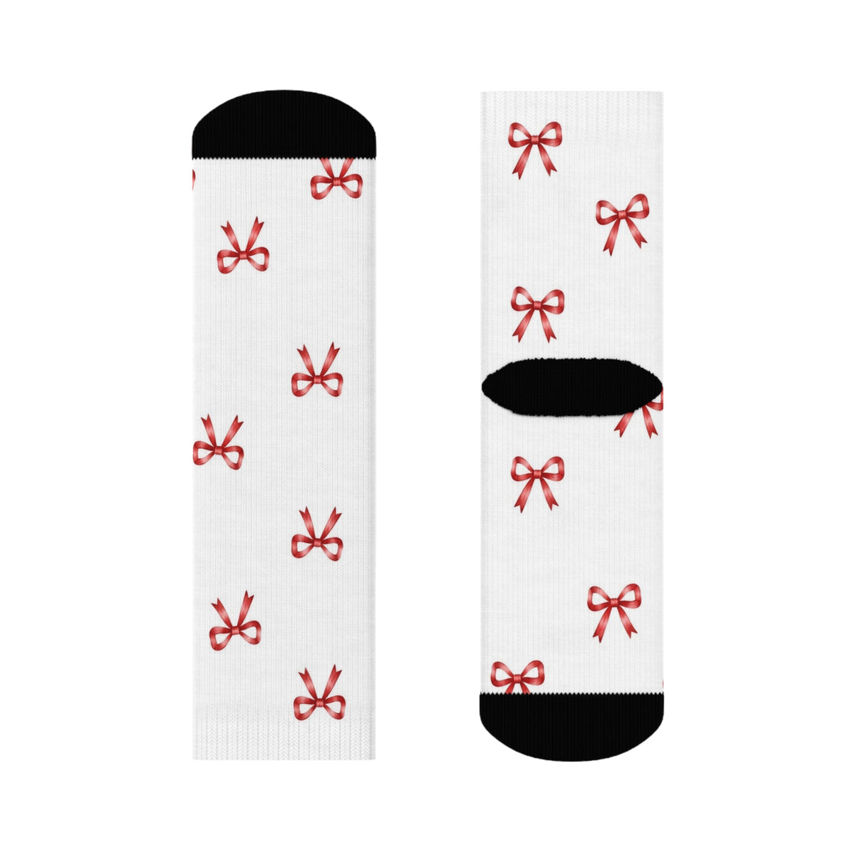 Red Ribbon Bow Socks | Cute Girly Coquette Aesthetic Socks