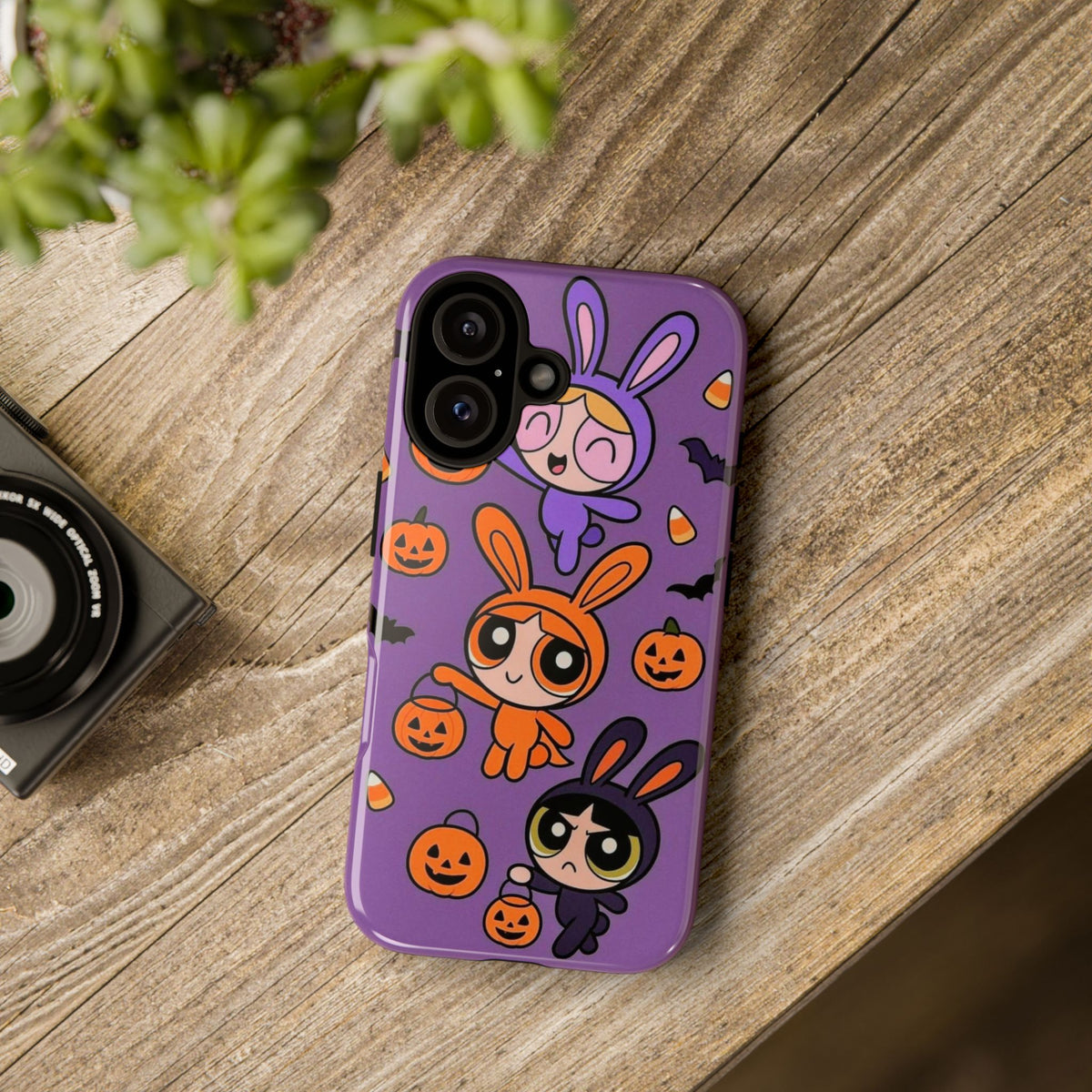 Powerpuff Girls Bunny Costume Phone Case 🧡🖤💜 | Cute Y2K iPhone Cover