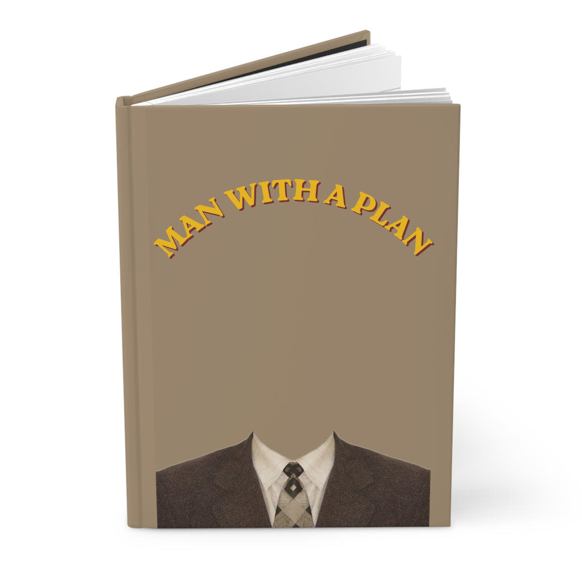 Man With a Plan Vintage Suit Graphic Journal | Bold Retro Hardcover Notebook