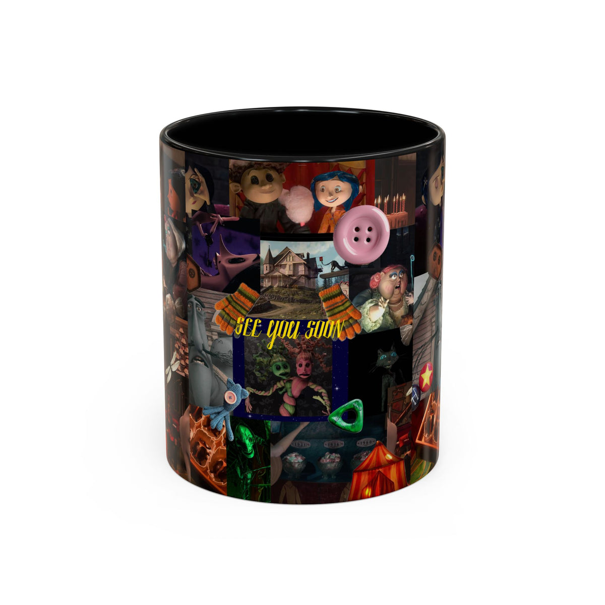 Coraline Collage Coffee Mug | Spooky Aesthetic Ceramic Mug 11oz & 15oz