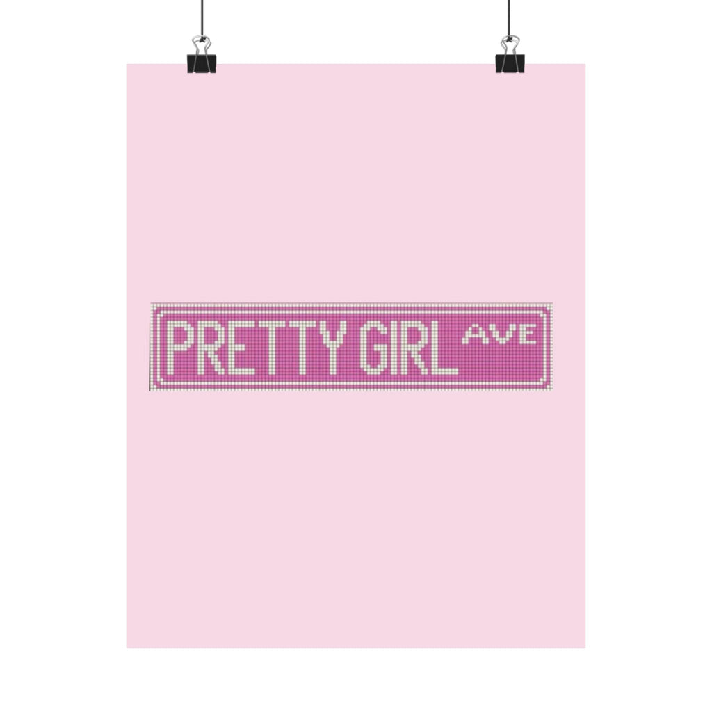 Pretty Girl Ave Poster | Aesthetic Wall Art Print 300gsm Satin