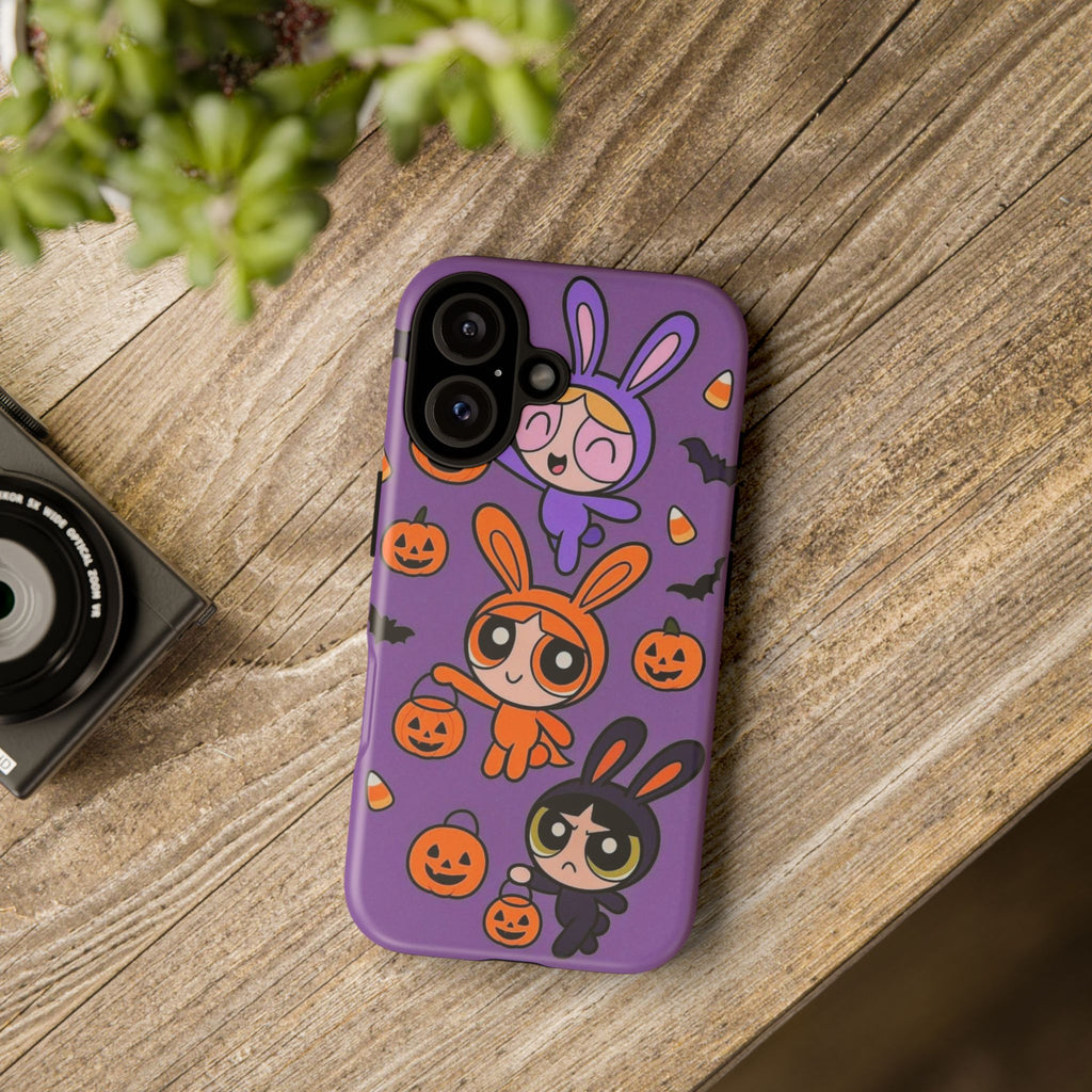 Powerpuff Girls Bunny Costume Phone Case 🧡🖤💜 | Cute Y2K iPhone Cover
