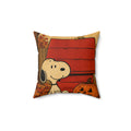 Snoopy Fall Square Pillow | Cozy Autumn Home Decor