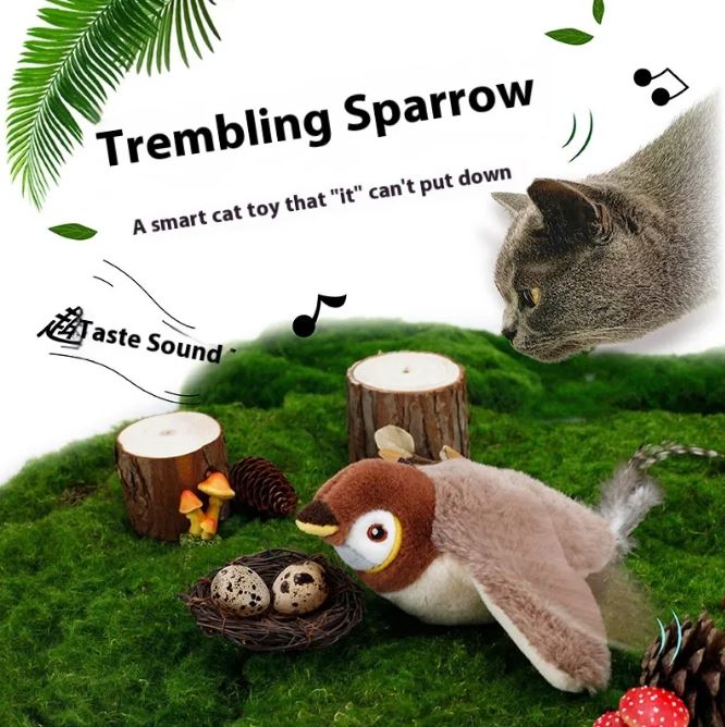 Flapping Bird Cat Toy 🐦🐱 | Interactive Electric Moving Bird Feather Toy for Indoor Cats
