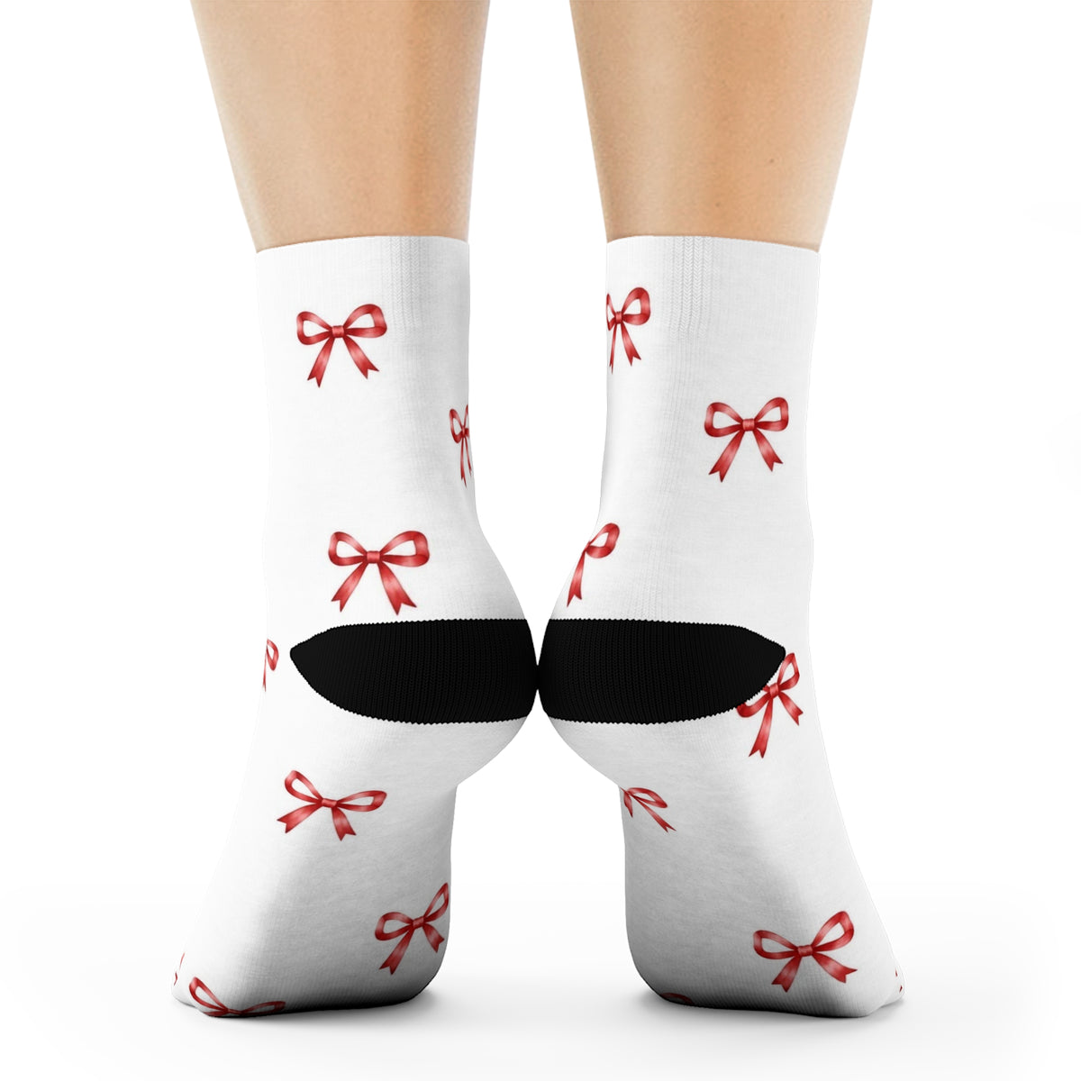 Red Ribbon Bow Socks | Cute Girly Coquette Aesthetic Socks