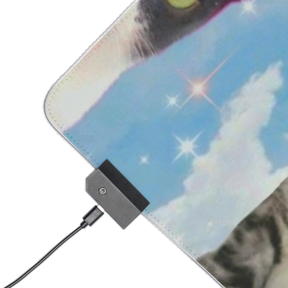 Cloud Kitties LED Gaming Mouse Pad | Cute Aesthetic RGB Desk Mat