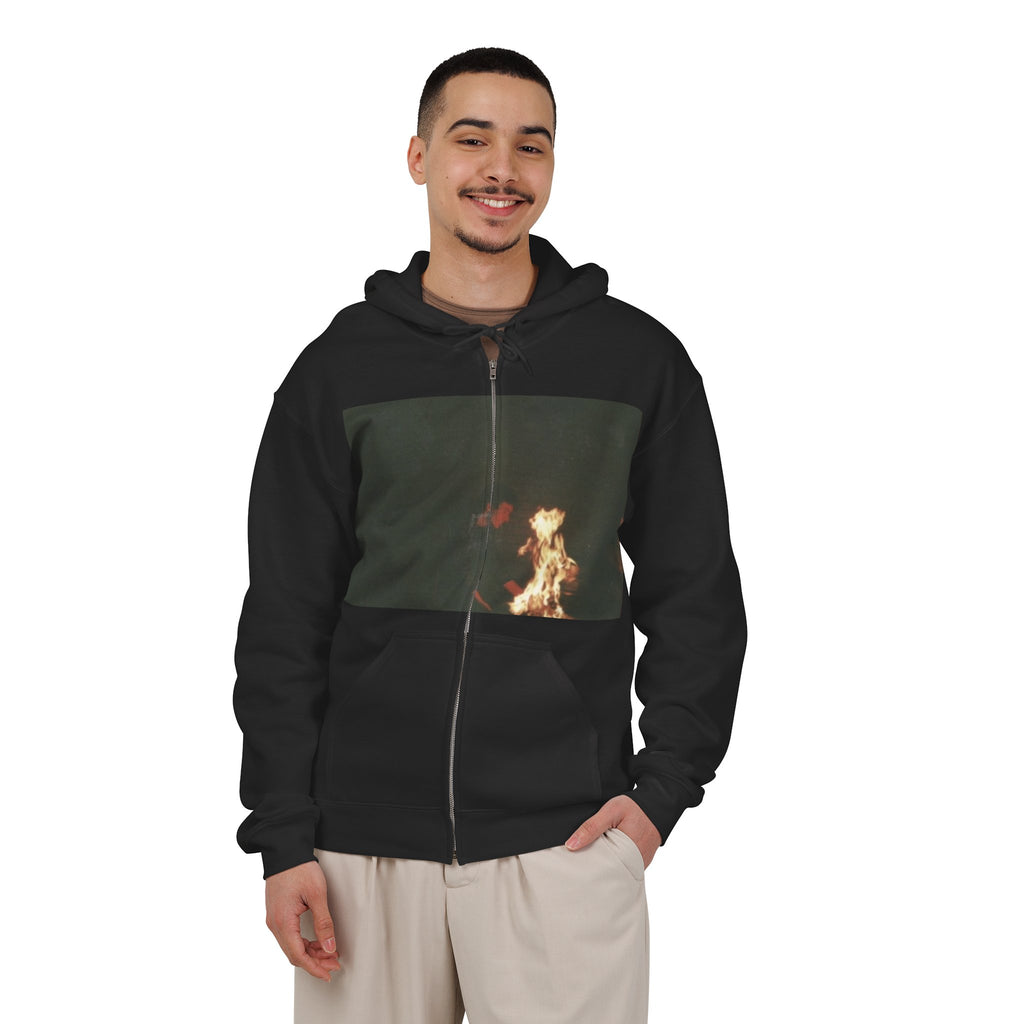 Current Joys Inspired Album Cover Zip-Up Hoodie 🖤 | Indie Alternative Black Hoodie
