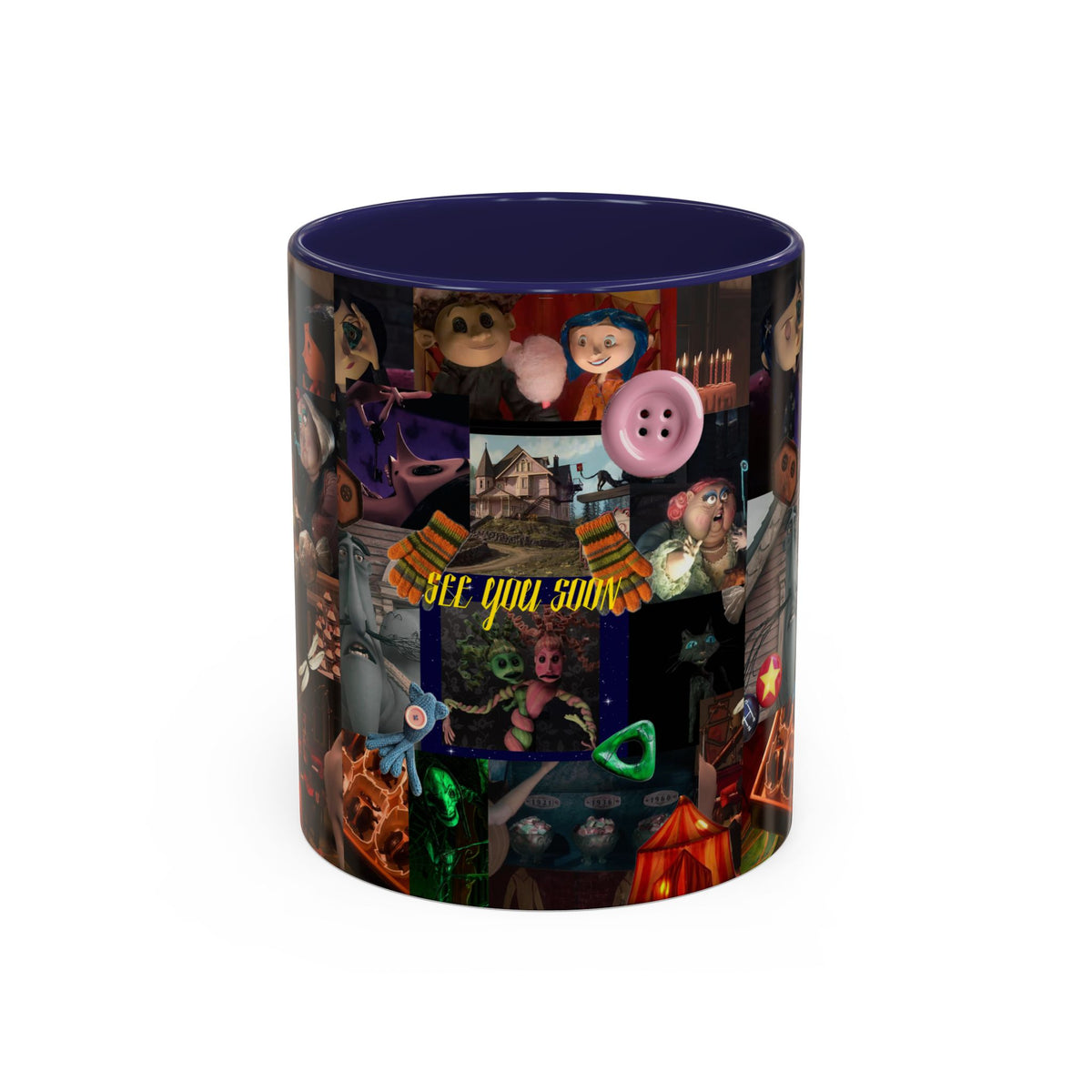 Coraline Collage Coffee Mug | Spooky Aesthetic Ceramic Mug 11oz & 15oz