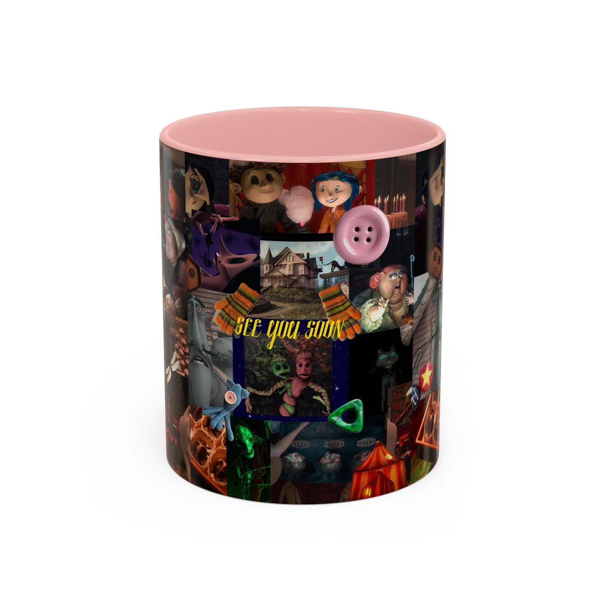 Coraline Collage Coffee Mug | Spooky Aesthetic Ceramic Mug 11oz & 15oz