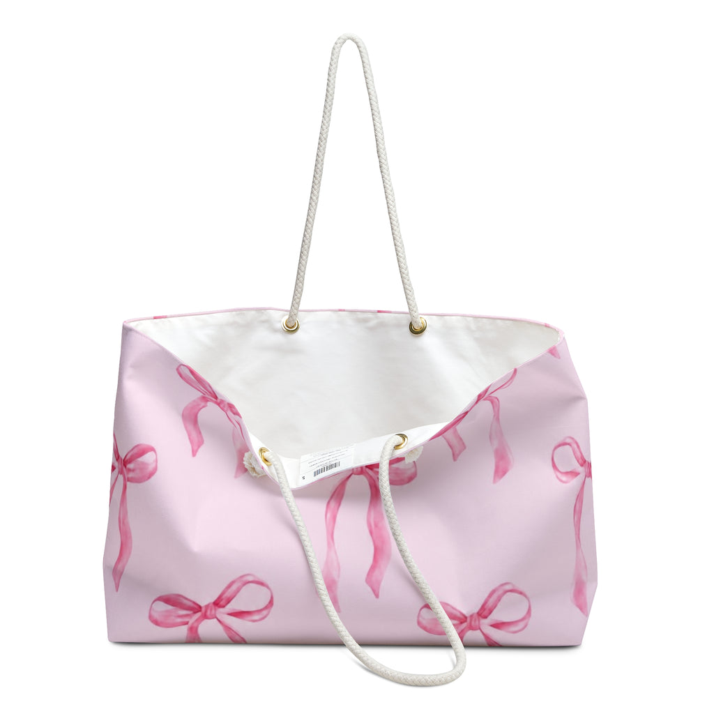 Bow Multi-Purpose Weekender Tote Bag 🎀 | Cute Oversized Beach & Travel Bag