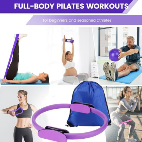 13-Piece Yoga & Pilates Set 🧘‍♀️✨ | Complete Home Fitness Kit with Mat, Blocks, Bands & More