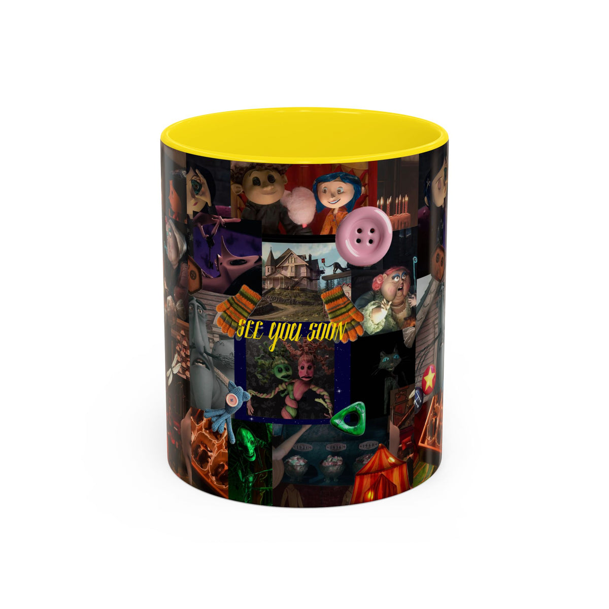 Coraline Collage Coffee Mug | Spooky Aesthetic Ceramic Mug 11oz & 15oz