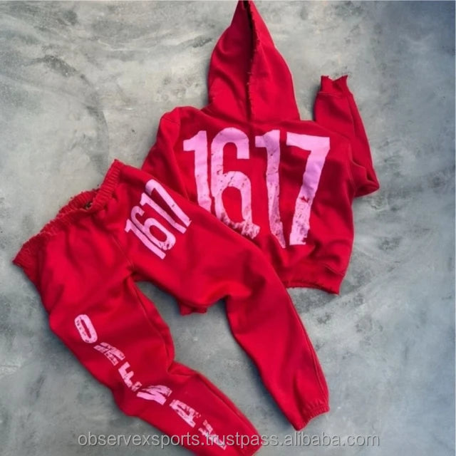 Unisex Custom 400gsm 100% Cotton French Terry Fleece Winter Hoodie Sweatshirt Set Streetwear All Print Rhinestone Boxy Cropped