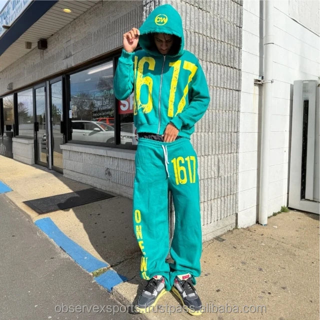 Unisex Custom 400gsm 100% Cotton French Terry Fleece Winter Hoodie Sweatshirt Set Streetwear All Print Rhinestone Boxy Cropped