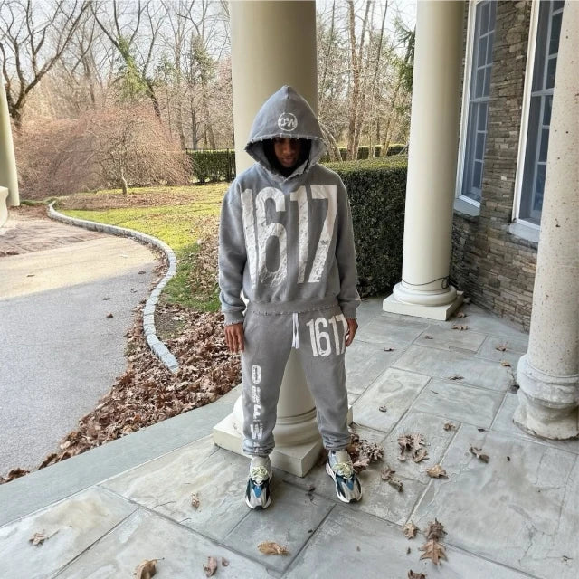 Unisex Custom 400gsm 100% Cotton French Terry Fleece Winter Hoodie Sweatshirt Set Streetwear All Print Rhinestone Boxy Cropped