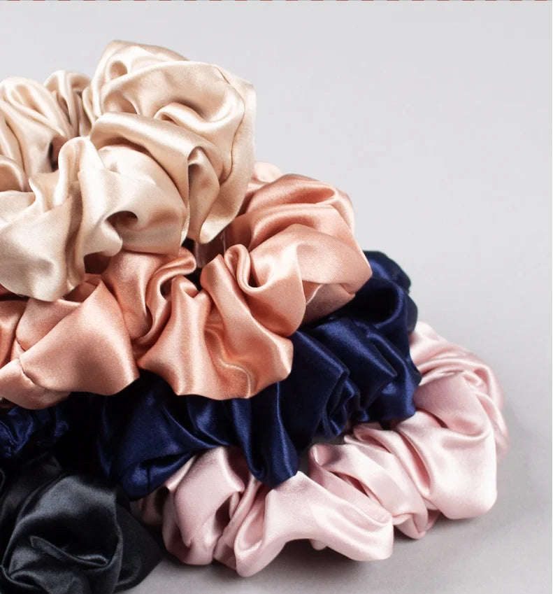 Best Glossy Luxury Hot Sale Classic Elegant Hairband 19mm Silk Scrunchie 3.5cm