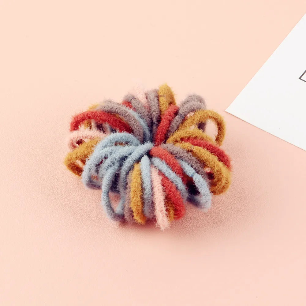Candy Color Elastic Hair Bands (100 pcs) 🎈✨ | Girls & Kids Nylon Scrunchie Headband Set