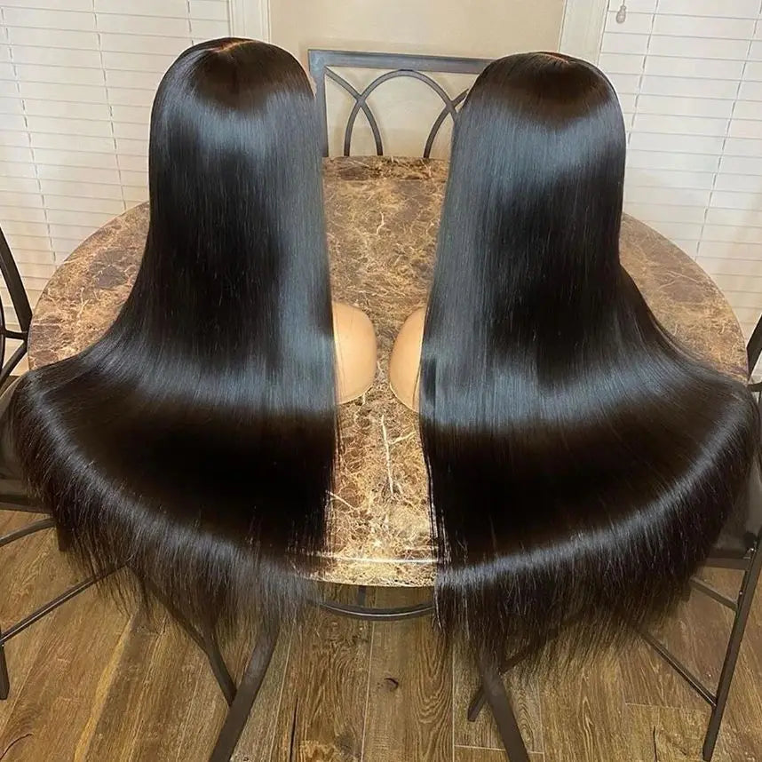 Straight Raw Human Hair Lace Front Wigs Hairline Wig Virgin Human Hair Hd Lace Frontal Wig Vendor  for Black Women