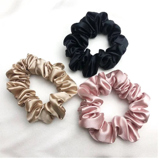 Silk Scrunchies & Hair Ties Set 🌸✨ | Large Mulberry Silk Hair Accessories for Hair & Skin