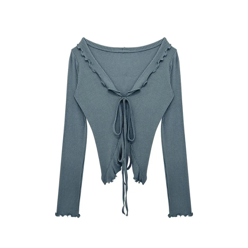 2026 New Fishtail Sweet Seamless Sweat-Wicking Yoga Suit Lace-up Spaghetti Strap  Slim Fitness Sports Top Long