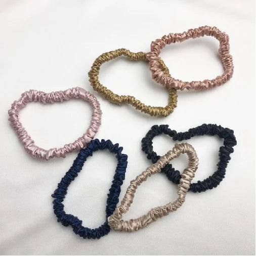 Silk Scrunchies & Hair Ties Set 🌸✨ | Large Mulberry Silk Hair Accessories for Hair & Skin