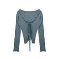 2026 New Fishtail Sweet Seamless Sweat-Wicking Yoga Suit Lace-up Spaghetti Strap  Slim Fitness Sports Top Long