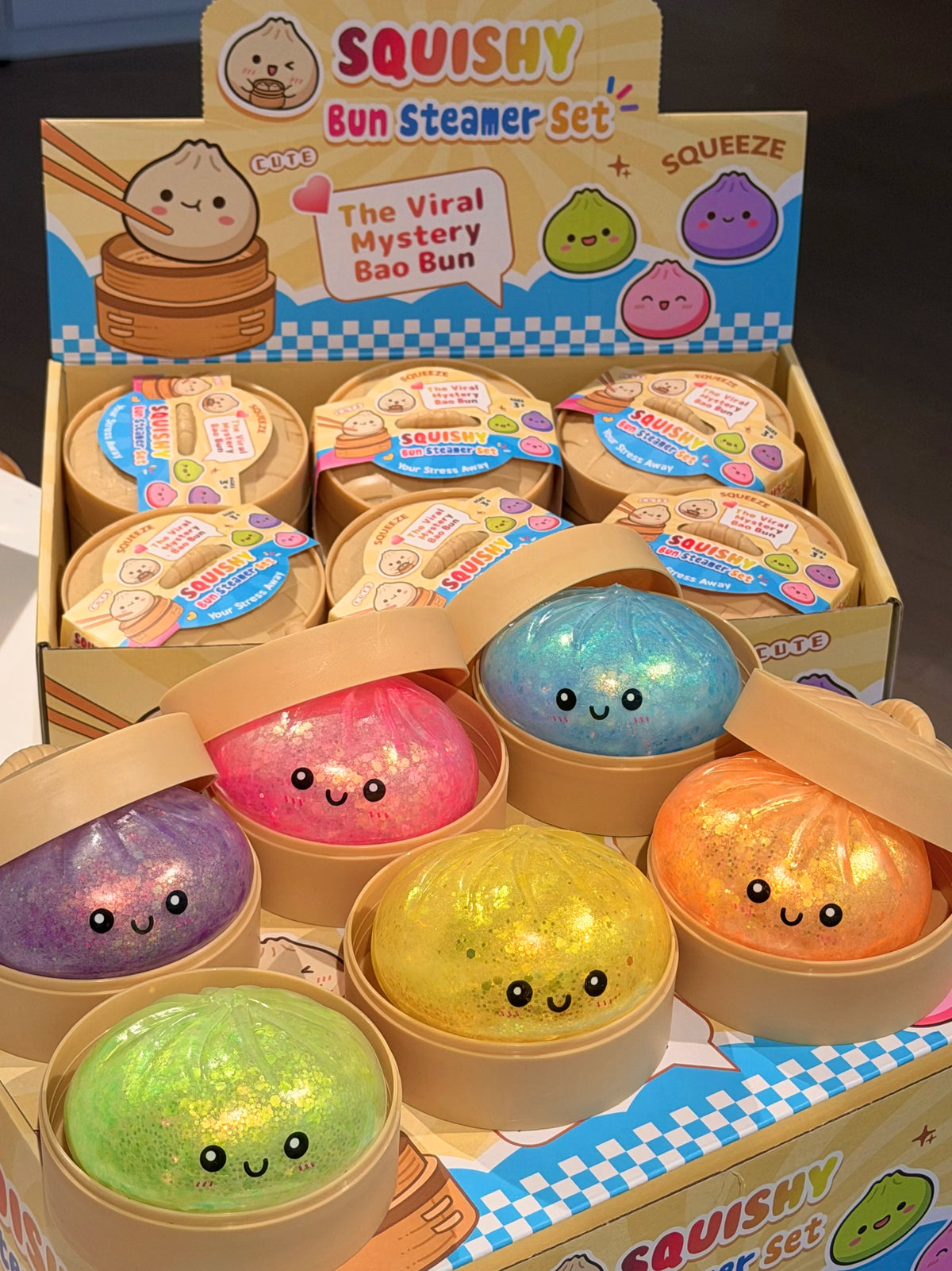 Glitter Dumpling Squishy Toy-10-Color Random Surprise Box TPR Material Non-Toxic Durable Party Supplies New Arrival