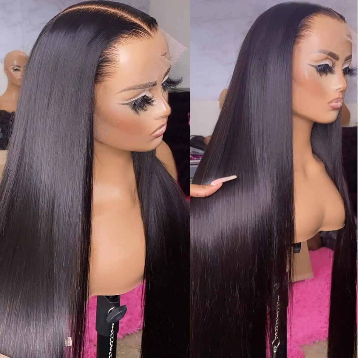Wholesale Cuticle Aligned Remy Brazilian Natural Hair HD for Lace Glueless Lace Front Wigs Long Small Cap Size for Black Women