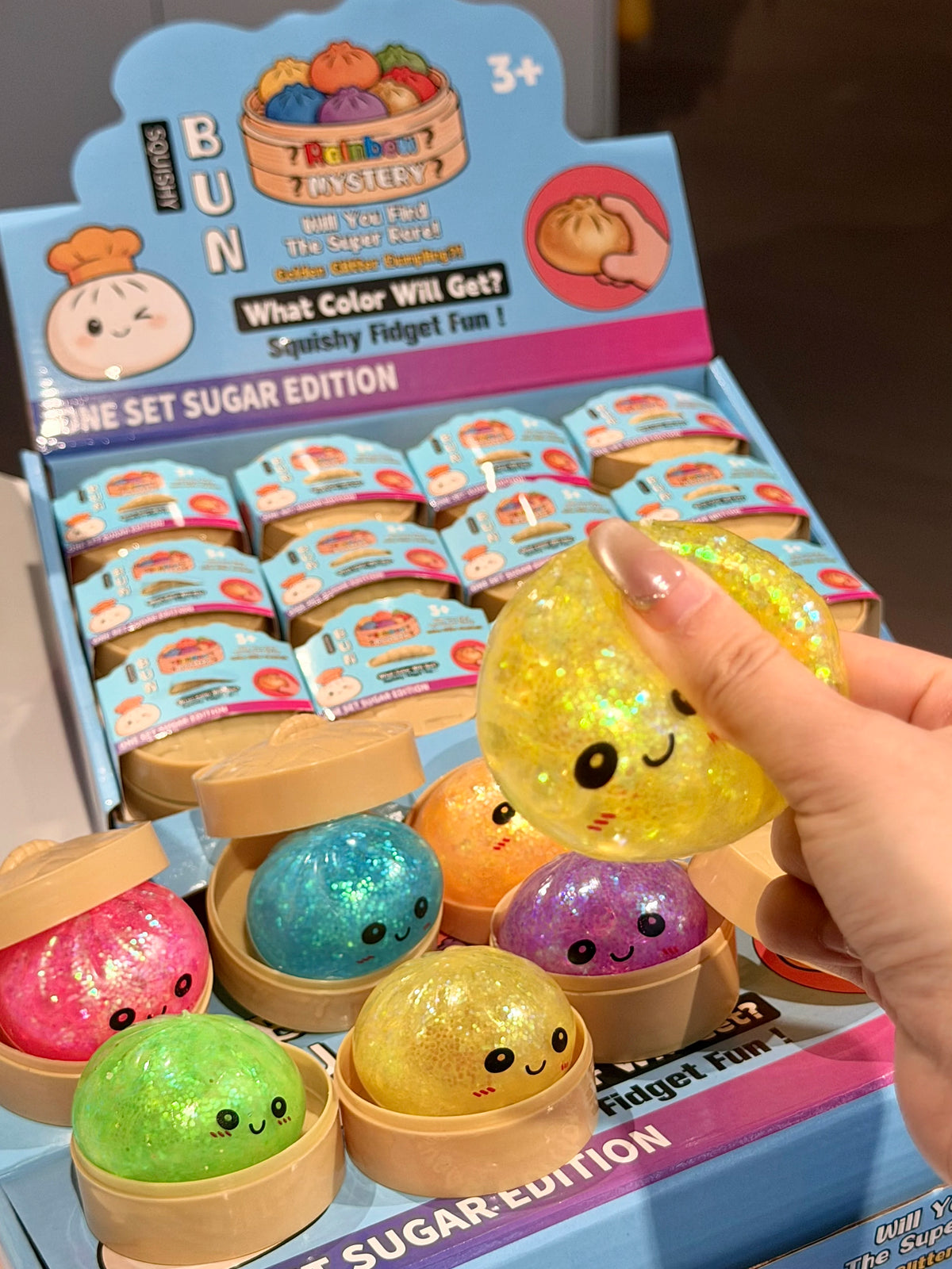 Glitter Dumpling Squishy Toy-10-Color Random Surprise Box TPR Material Non-Toxic Durable Party Supplies New Arrival