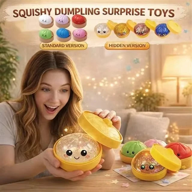 Glitter Dumpling Squishy Toy-10-Color Random Surprise Box TPR Material Non-Toxic Durable Party Supplies New Arrival