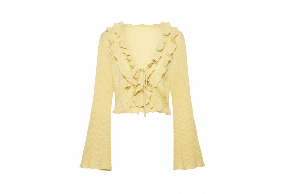 ZATRHMBM Spring/Summer 2026 New Fashionable Bow-Knot Layered Shirt, Retro Long-Sleeved Short Women's Top