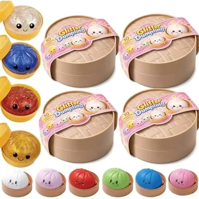 Glitter Dumpling Squishy Toy-10-Color Random Surprise Box TPR Material Non-Toxic Durable Party Supplies New Arrival