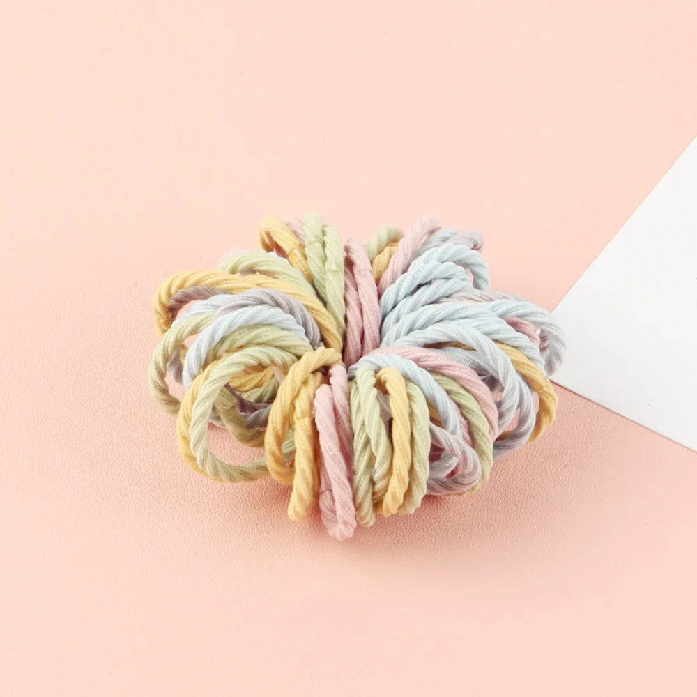 Candy Color Elastic Hair Bands (100 pcs) 🎈✨ | Girls & Kids Nylon Scrunchie Headband Set
