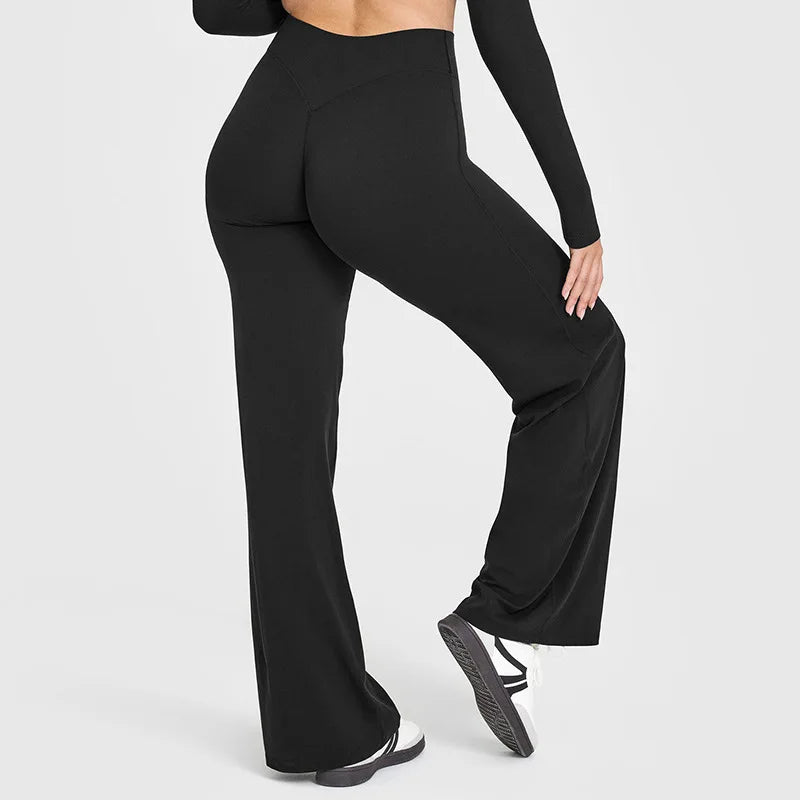 Polyamide Fitness Wear Scrunch Flare Leggings Ribbed tank Top Women Women's Sports tank Top