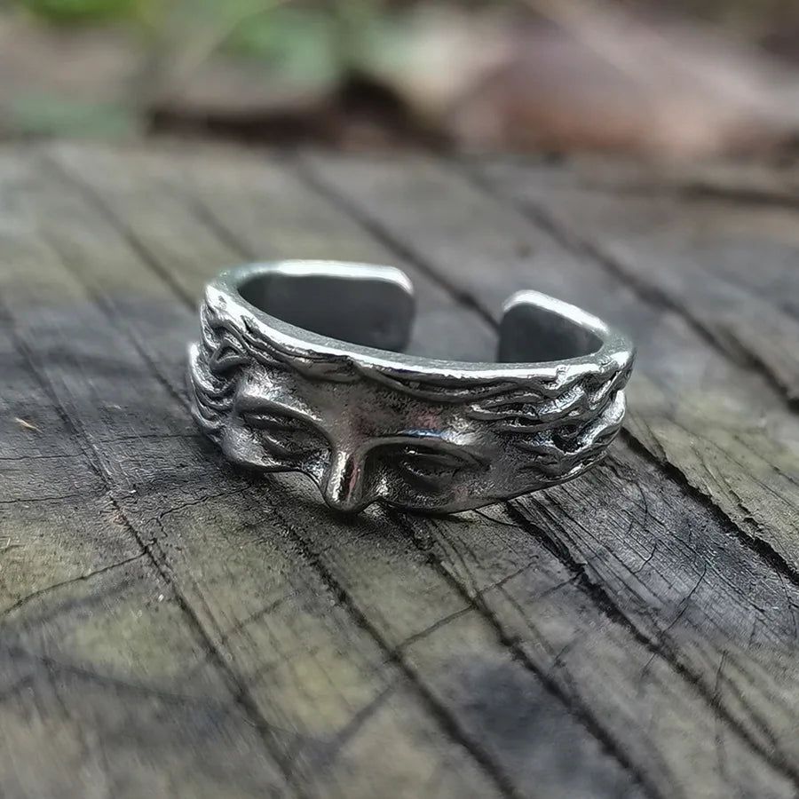 Venus Half Mask Vintage Ring 💍✨ | Creative Carved Adjustable Opening Fashion Jewelry for Men
