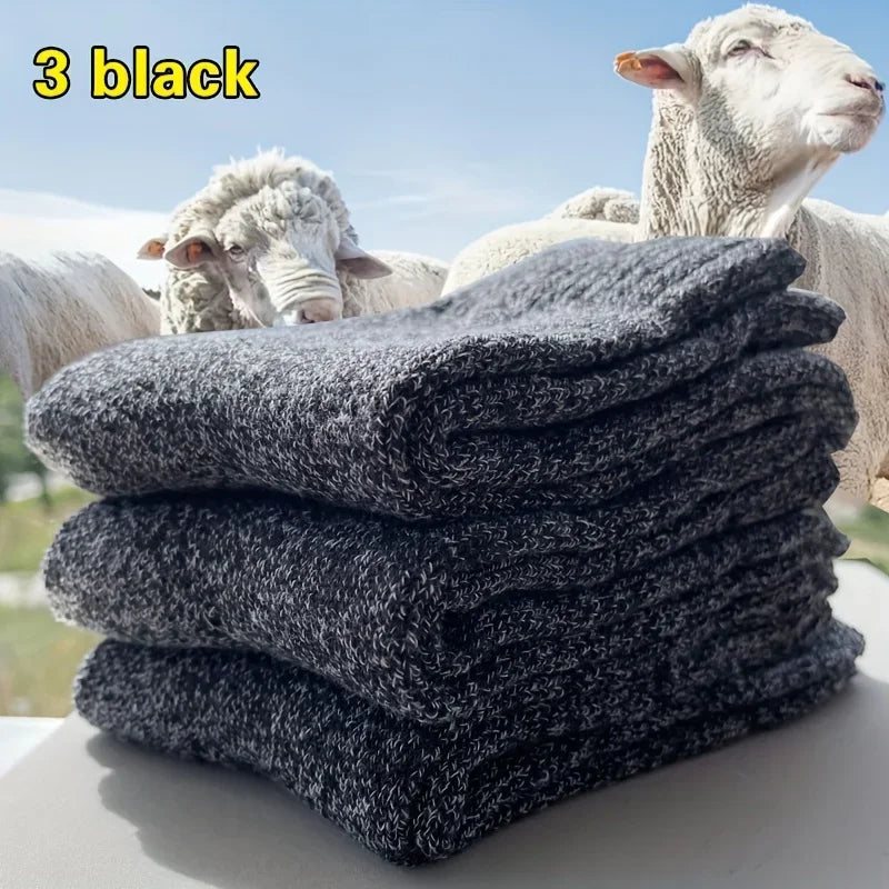 Men's Thick Warm Socks (3/5 Pairs) 🧦❄️ | Anti-Cold Towel Mid-Calf Snow Boot Socks