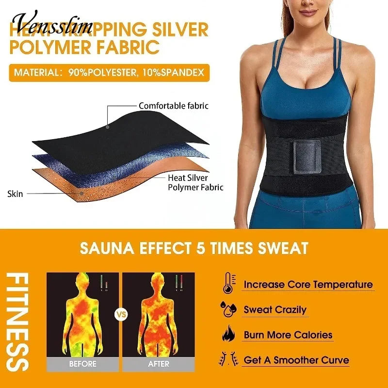 Sauna Waist Trainer & Sweat Belt 💪🔥 | Women's Tummy Slimming Corset & Belly Fat Burner Girdle