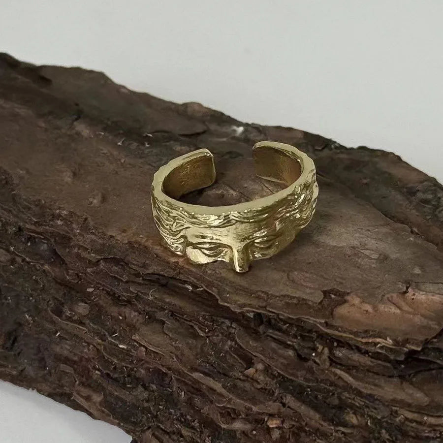Venus Half Mask Vintage Ring 💍✨ | Creative Carved Adjustable Opening Fashion Jewelry for Men