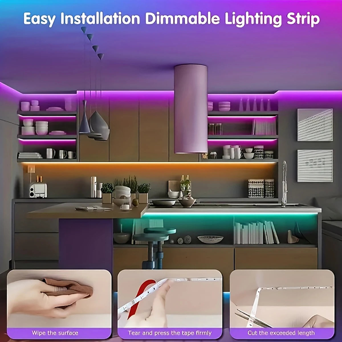 RGB LED Strip Lights with Remote 🎨💡 | 1m–20m Color-Changing Tape Light for Bedroom, TV & Room Decor