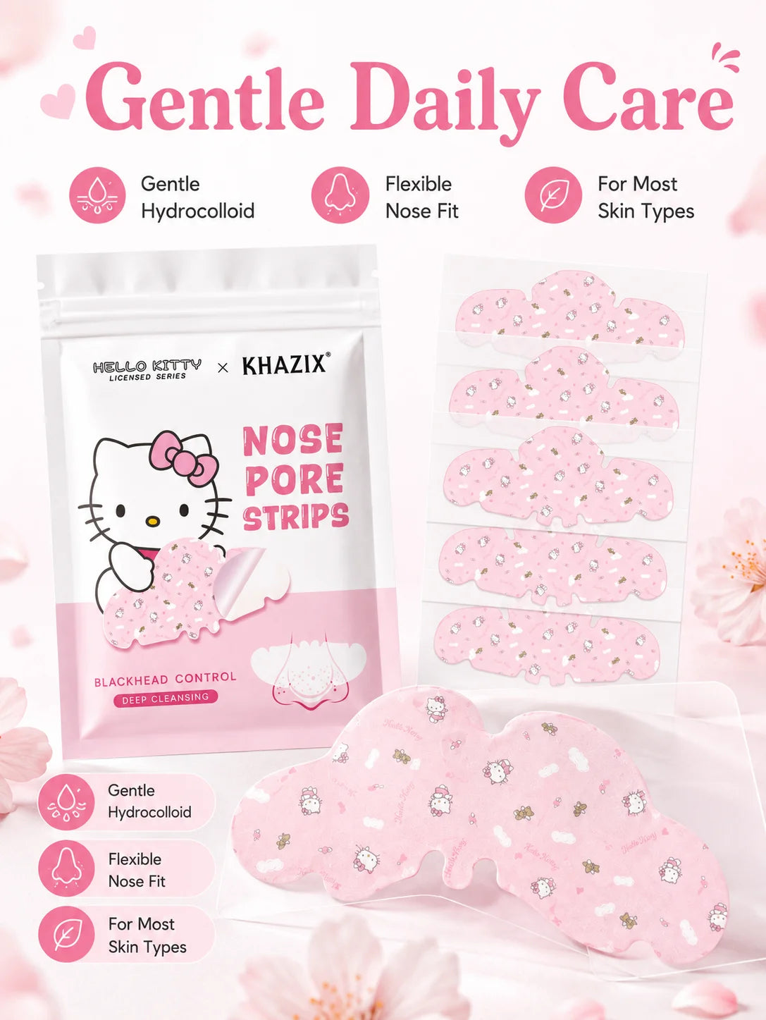 Pore-Cleansing Nose Strips 🌸✨ | Soft Peel-Off Blackhead Removal Nose Patches for Daily Skincare