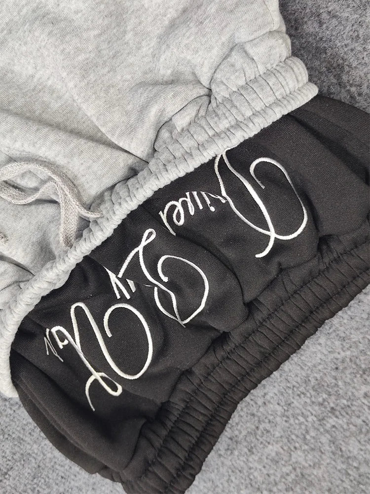 Embroidered Double-Waist Couple Pants 💕✨ | Personalized Printed Pattern Streetwear Trousers