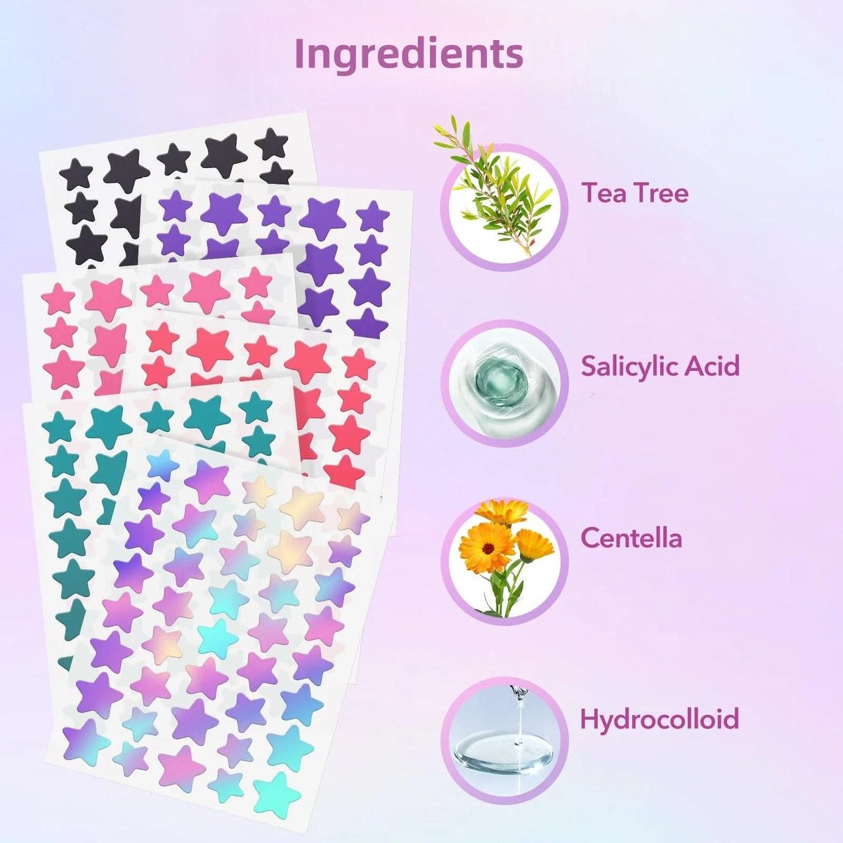 Starry Pimple Patches (280 ct) ⭐🌸 | Hydrocolloid Acne Patches for Overnight Blemish Care