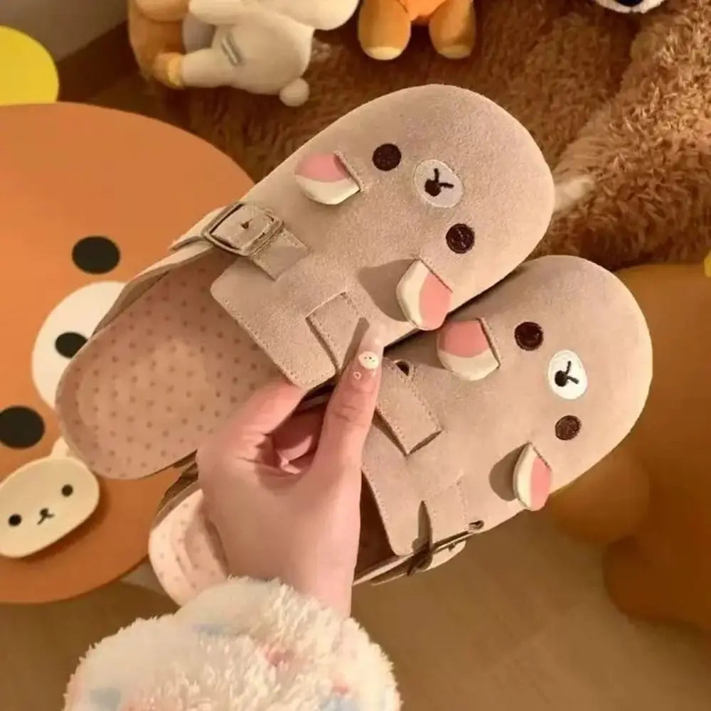 Rilakkuma Platform Slippers 🐻✨ | Thick-Sole Cartoon Anime Height-Increasing Women's Shoes