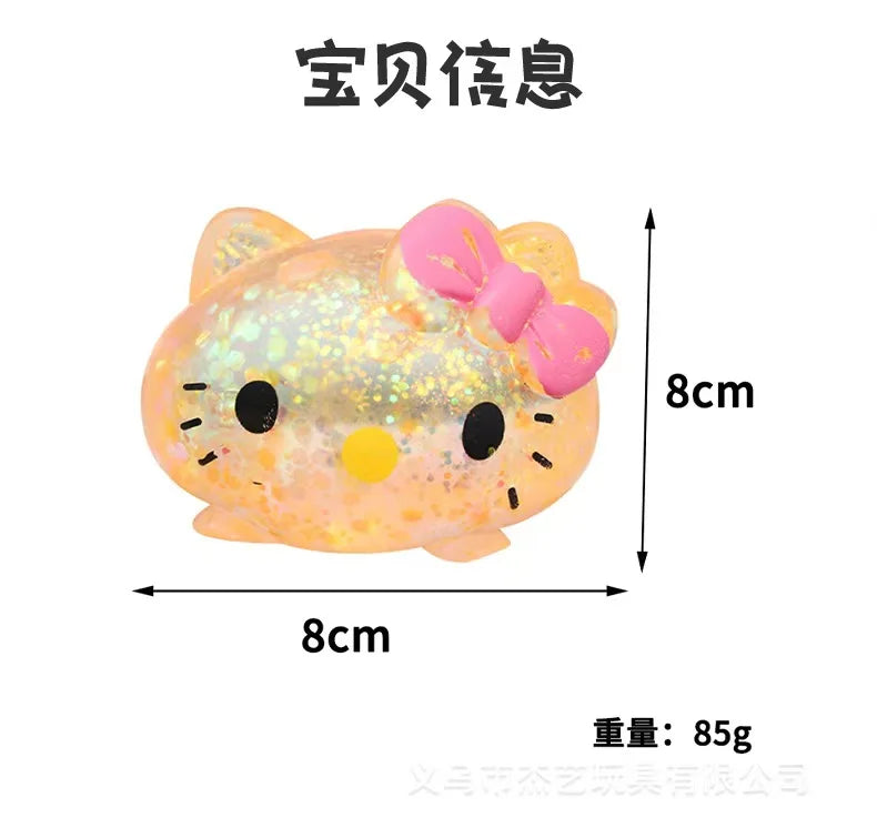 Hello Kitty Glitter Stress Ball 🐱✨ | Slow Rising Squishy Fidget Toy for Anxiety Relief